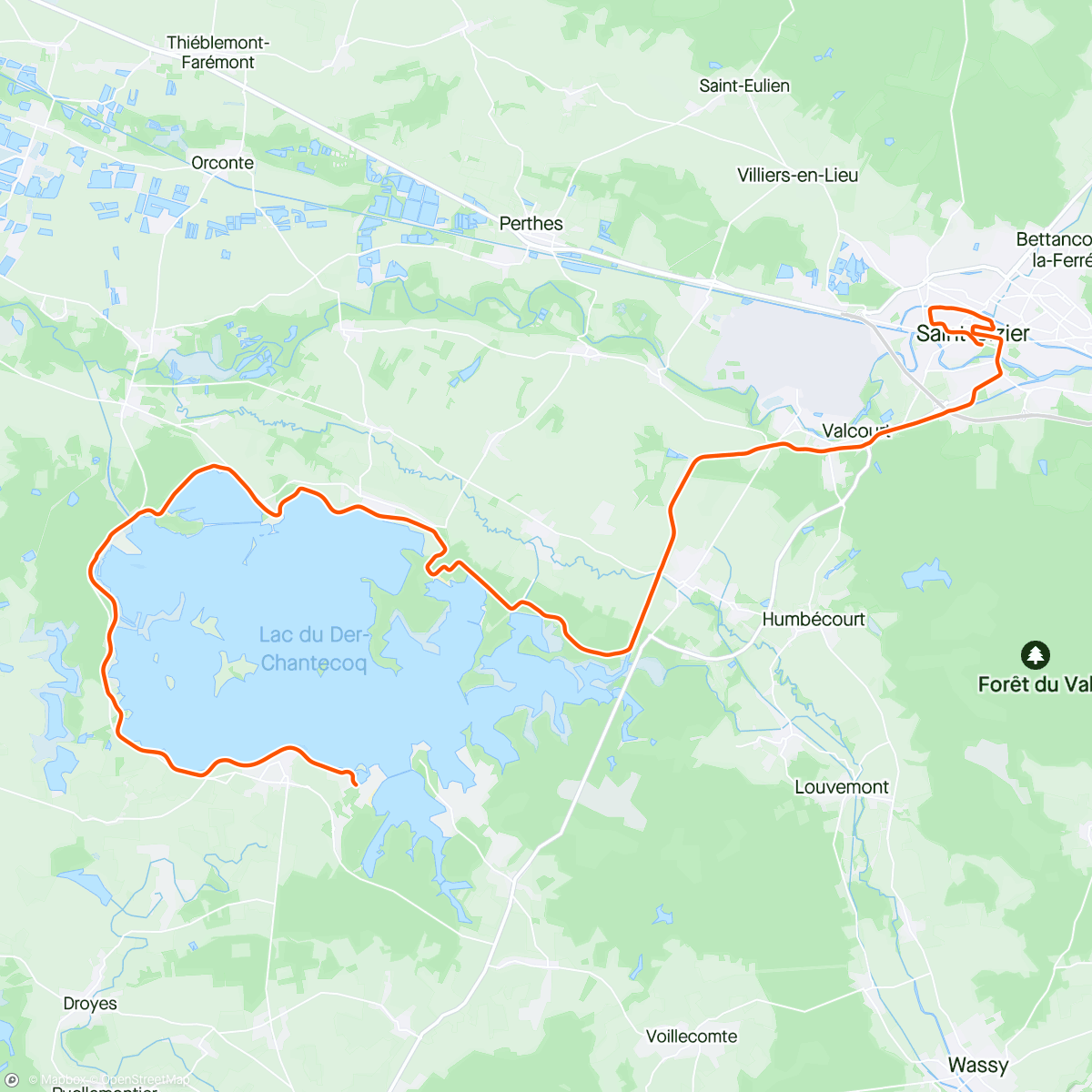 Map of the activity, Marathon du lac du Der 2024 😎
