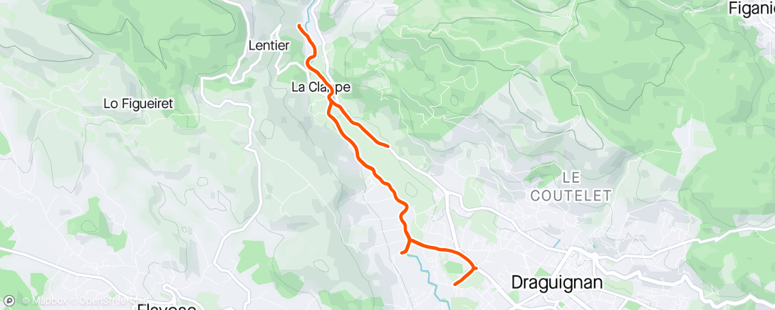 Map of the activity, Over the bike