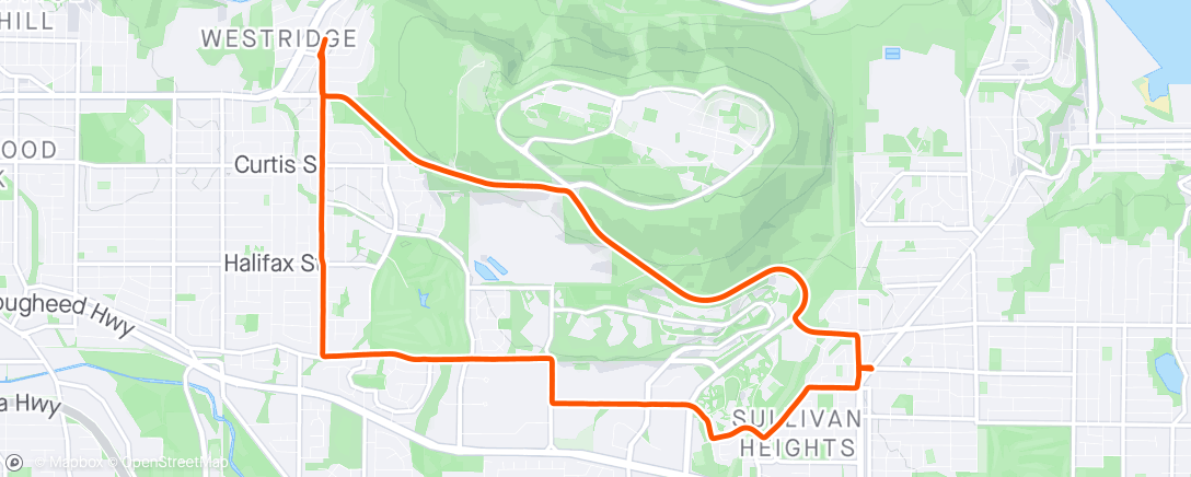 Map of the activity, Burnaby Mountain Circuit