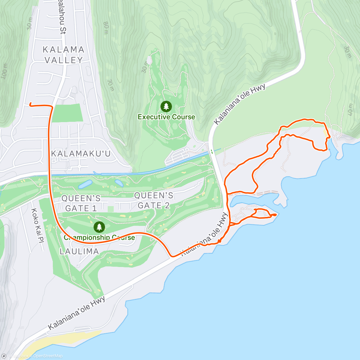 Map of the activity, Morning Hike