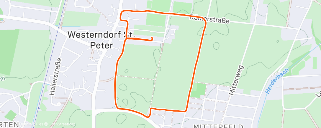 Map of the activity, Afternoon Run