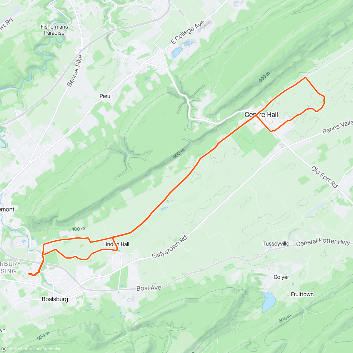 Map of the activity, SCCC RIDE