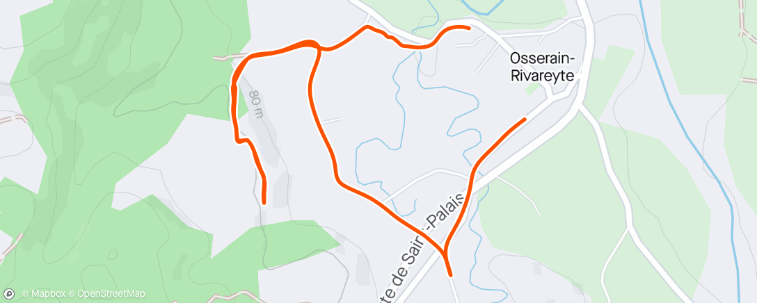 Map of the activity, Course à pied le matin