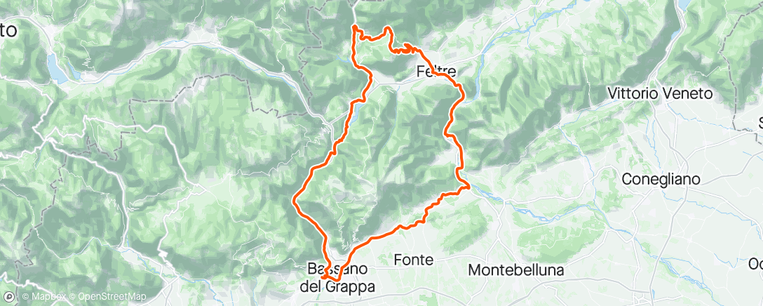 Mapa de la actividad, Croce D'Aune e Monte Avena col team
