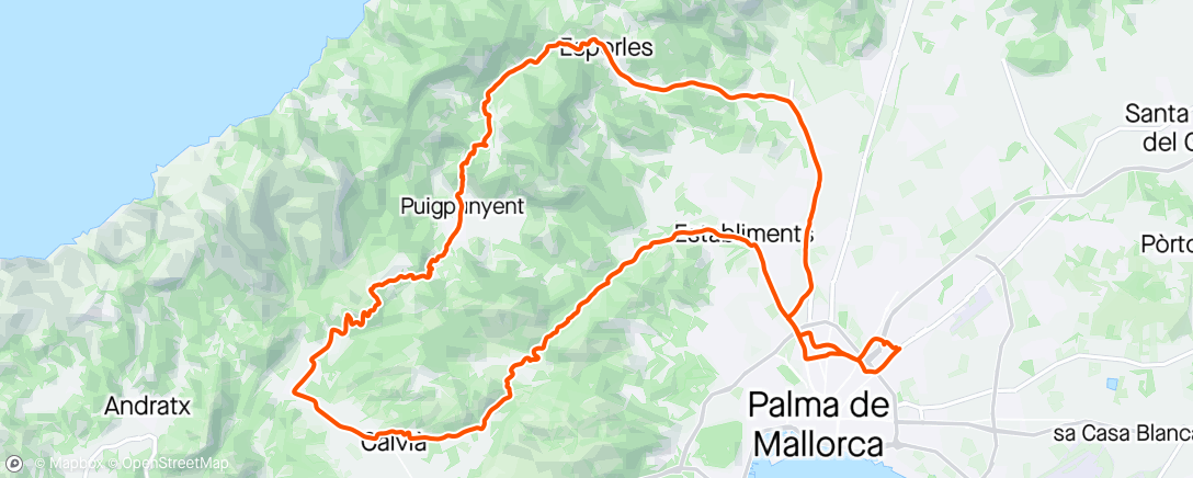 Карта физической активности (6 en ruta,Coll des Tords, Galilea,Es Grau, Esporles,)