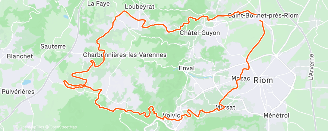 Map of the activity, Afternoon Mountain Bike Ride