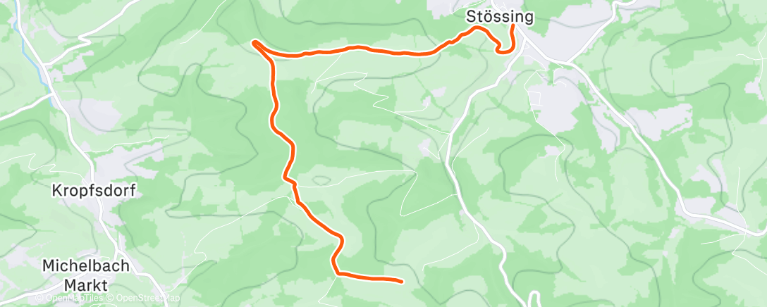 Map of the activity, Afternoon Trail Run