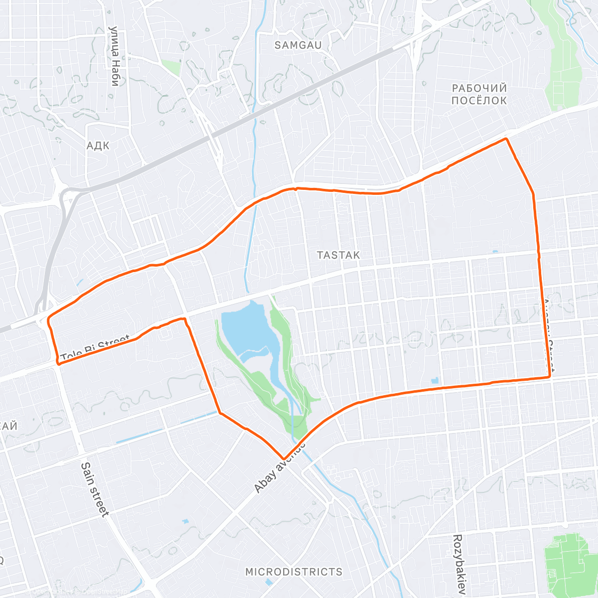 Map of the activity, Night Run