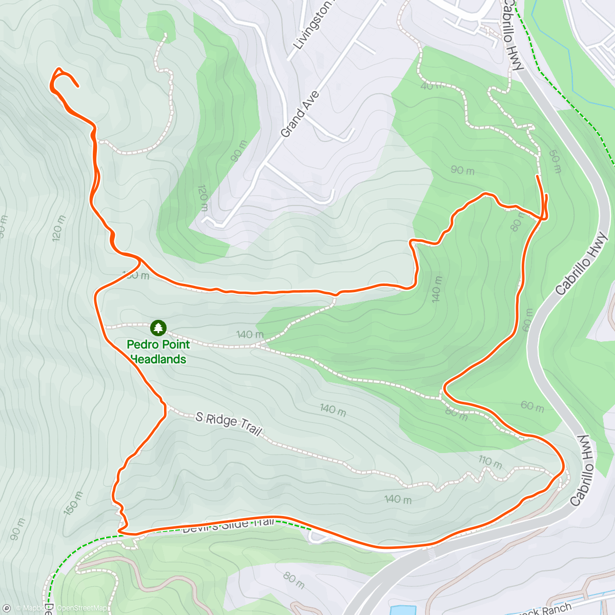 Map of the activity, Technu Hike with Kayuh