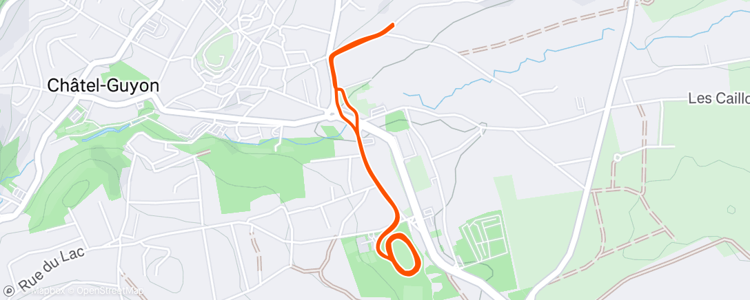 Map of the activity, 20' Ech + 2 x 10 x 30/30 à 3min10/km + RaC