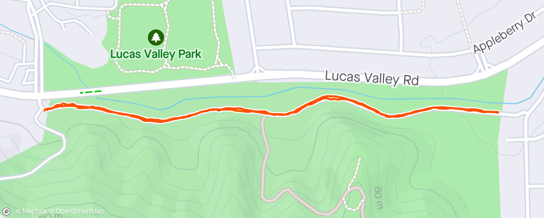 Map of the activity, Old Lucas Valley Road with Chris