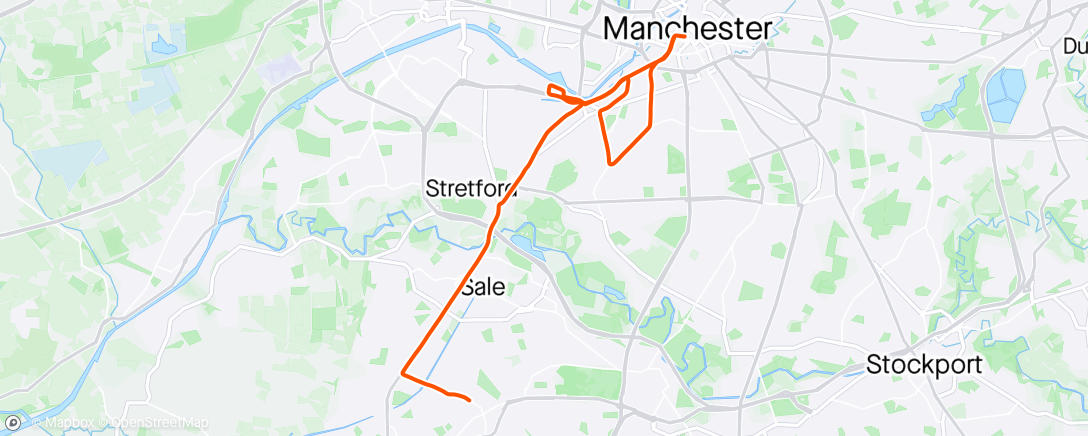 Map of the activity, Manchester Marathon - DNF
