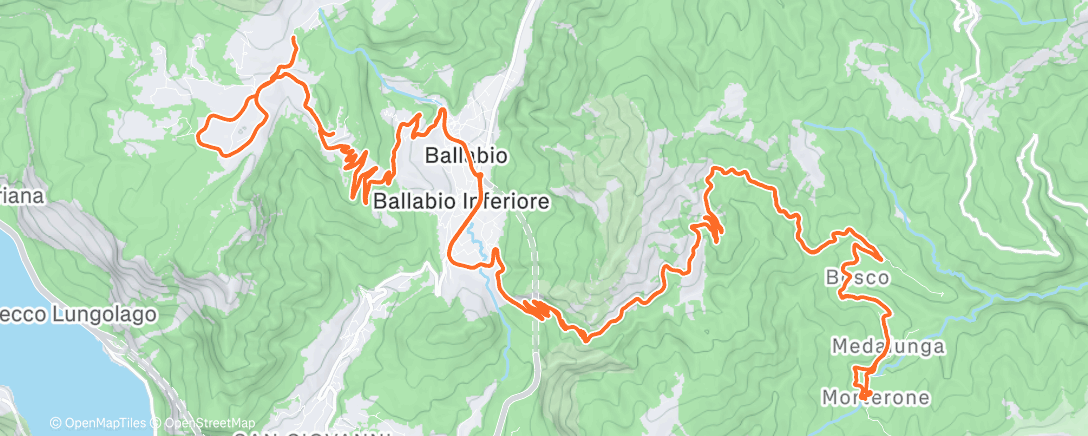 Map of the activity, Pedalata mattutina