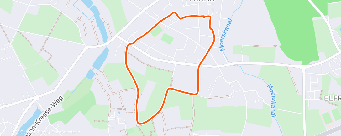 Map of the activity, Afternoon Run