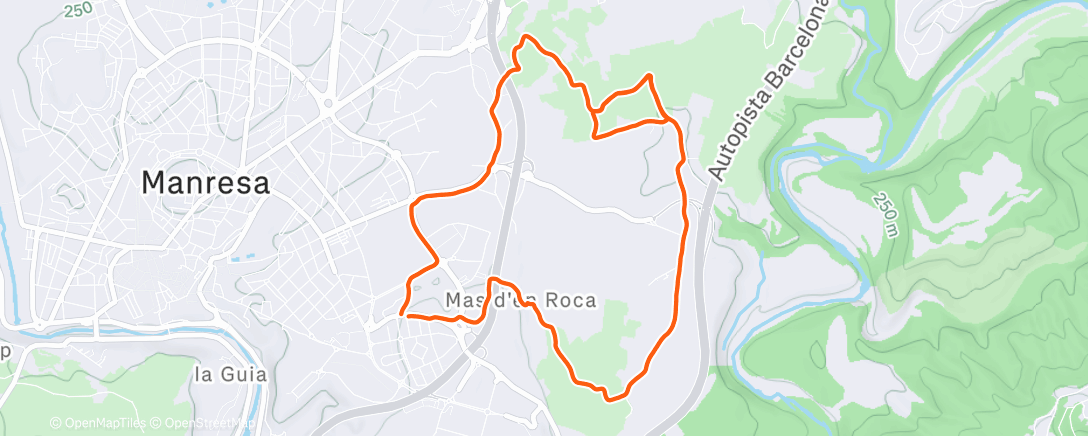 Map of the activity, Carrera de tarde