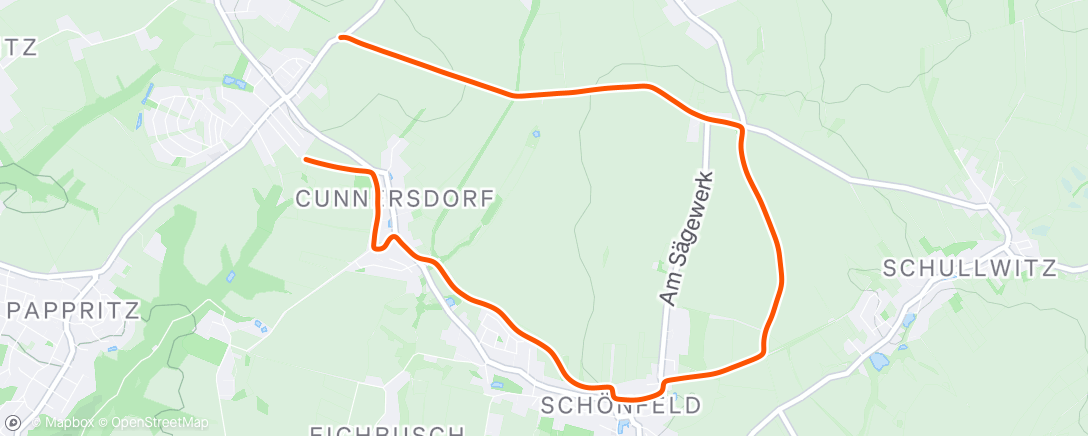 Map of the activity, Lauf am Abend