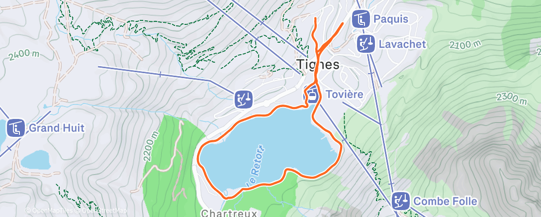 Map of the activity, Lunch Hike