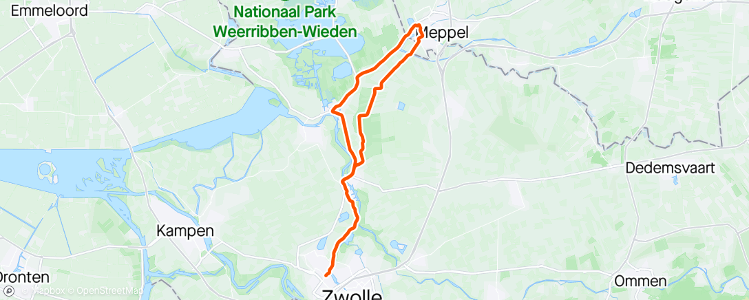 Map of the activity, Rondje Meppel Zwartsluis