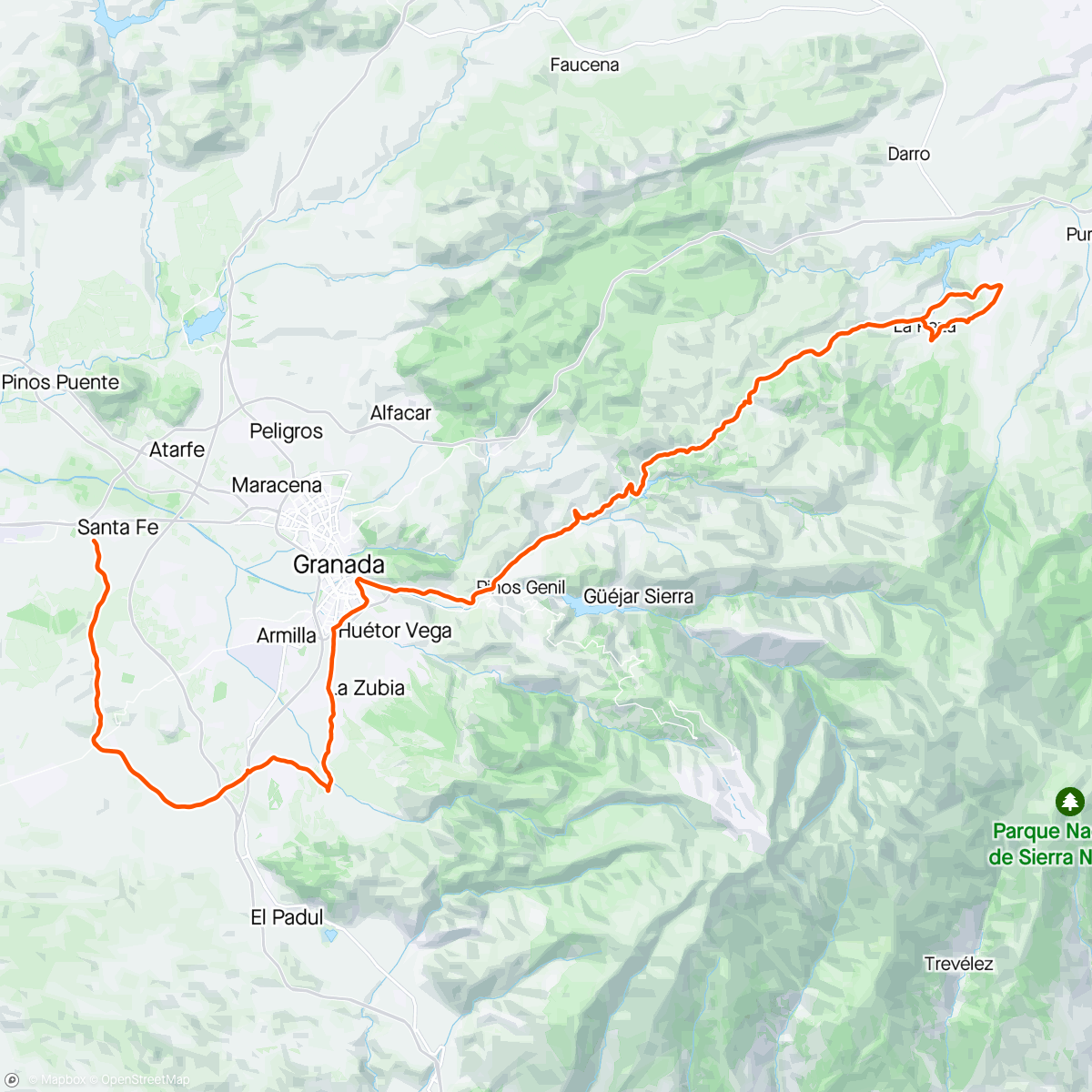 Karte der Aktivität „Giorno 17 Sierra Nevada 🇪🇸”