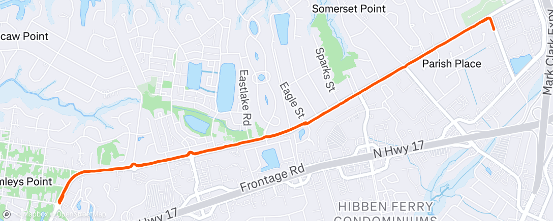 Map of the activity, Evening Run