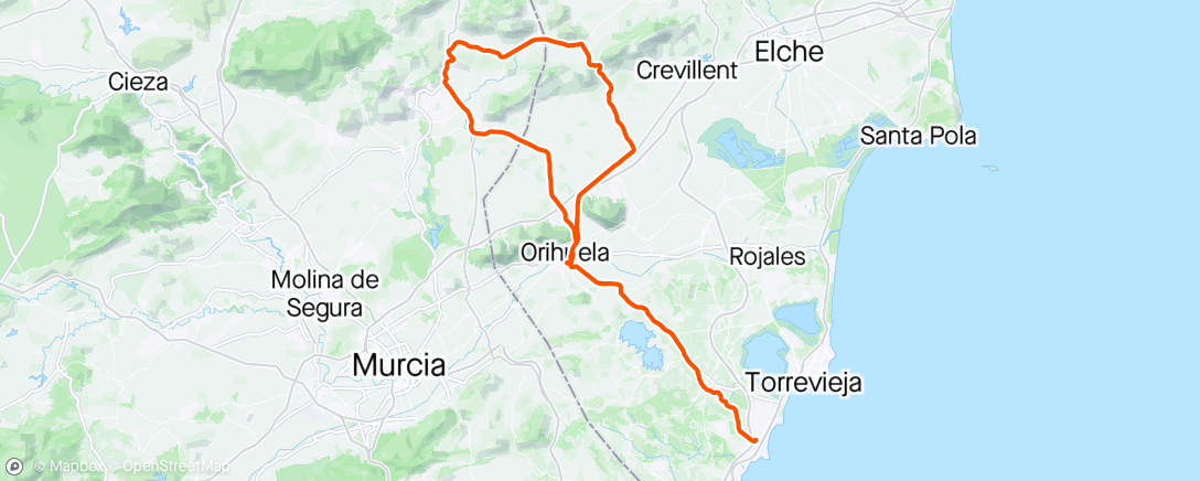 Mapa de la actividad, 5.etappe i Spania - sammen med 4 andre trøndere. Topp tur!