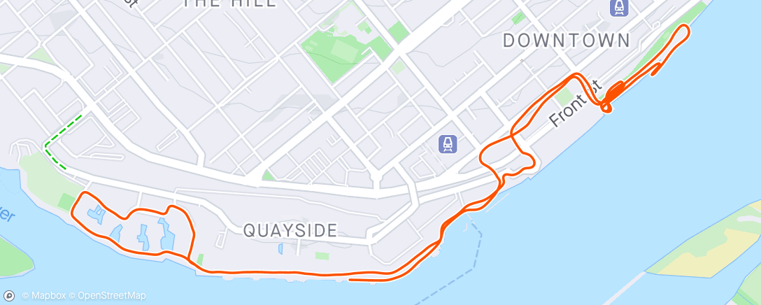 Map of the activity, Quayside loop