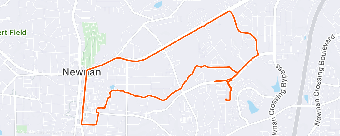 Map of the activity, Afternoon Run