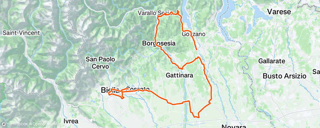 Map of the activity, Lunch Ride