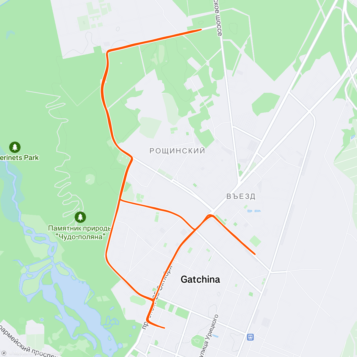 Map of the activity, Gatchina Half Marathon