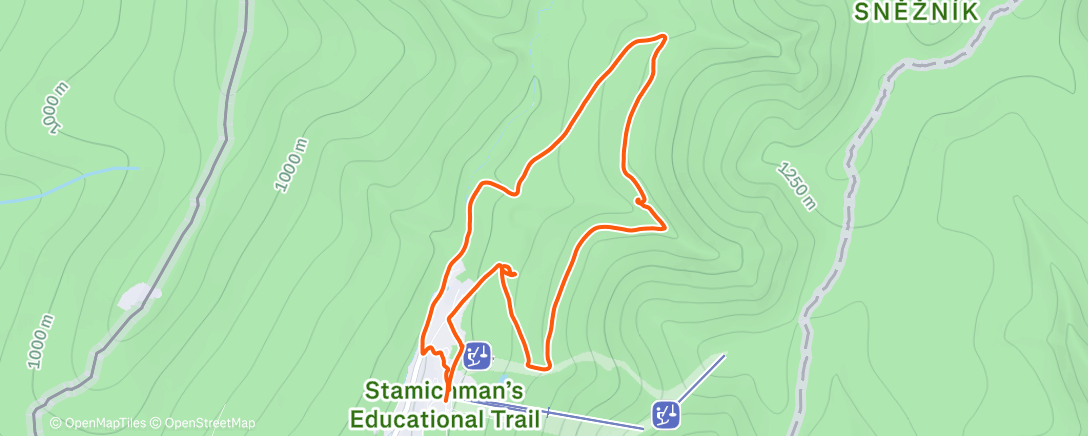 Map of the activity, Morning Hike
