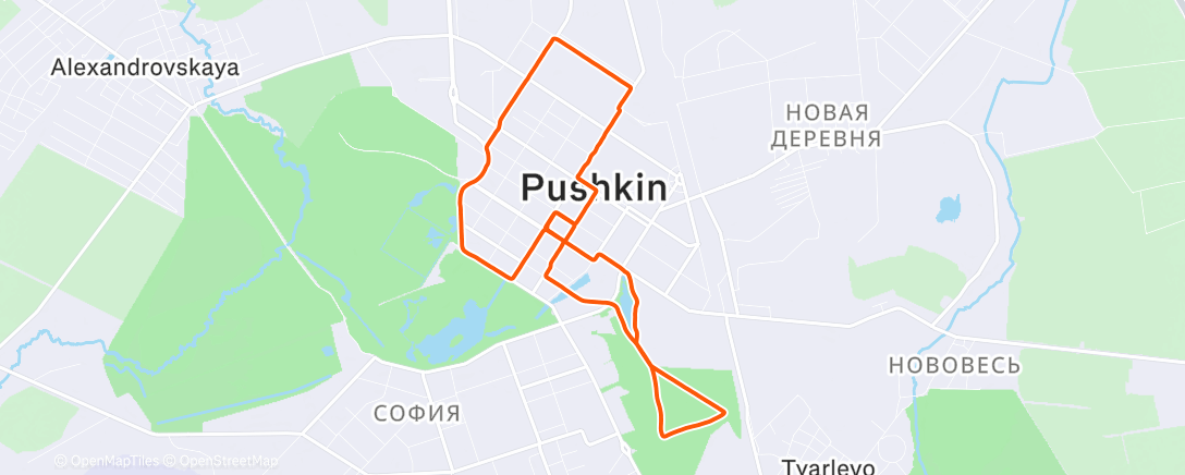 Map of the activity, 12км на пульсе 120-130