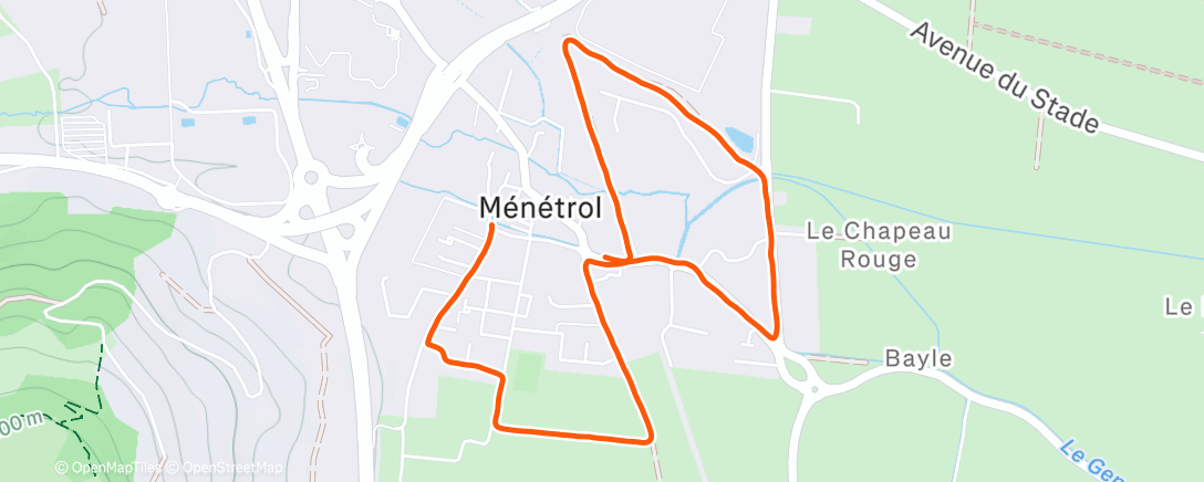 Map of the activity, Course à pied dans l'après-midi