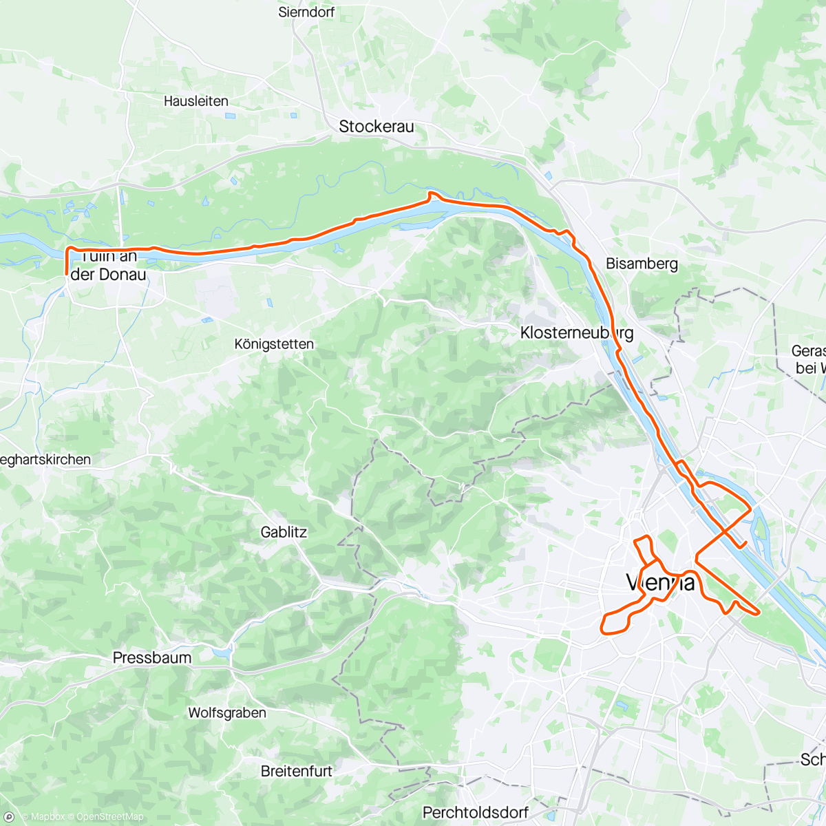 Карта физической активности (Wings for Life Run - Bike support (und dann nachhause))
