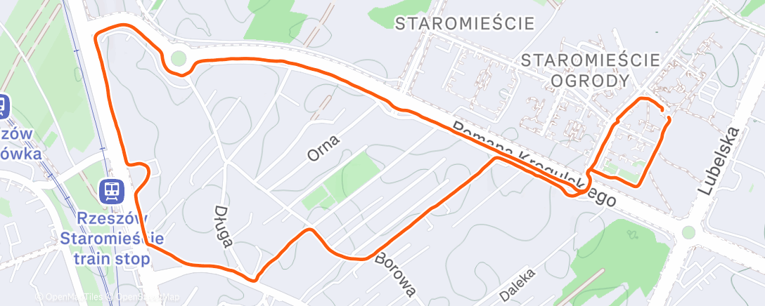 Map of the activity, Evening Walk