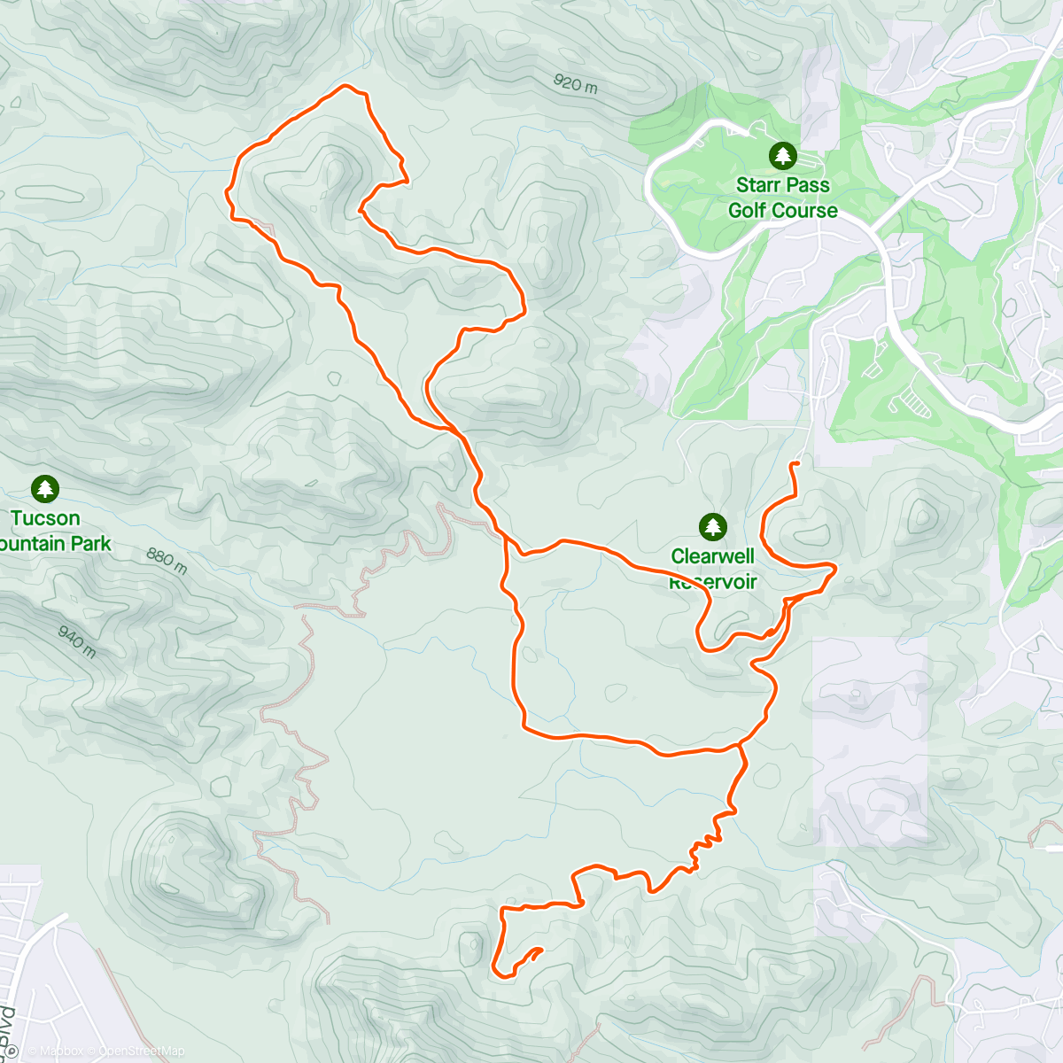 Map of the activity, Tucson MTB Addicts Mystery Ride - Starr Pass