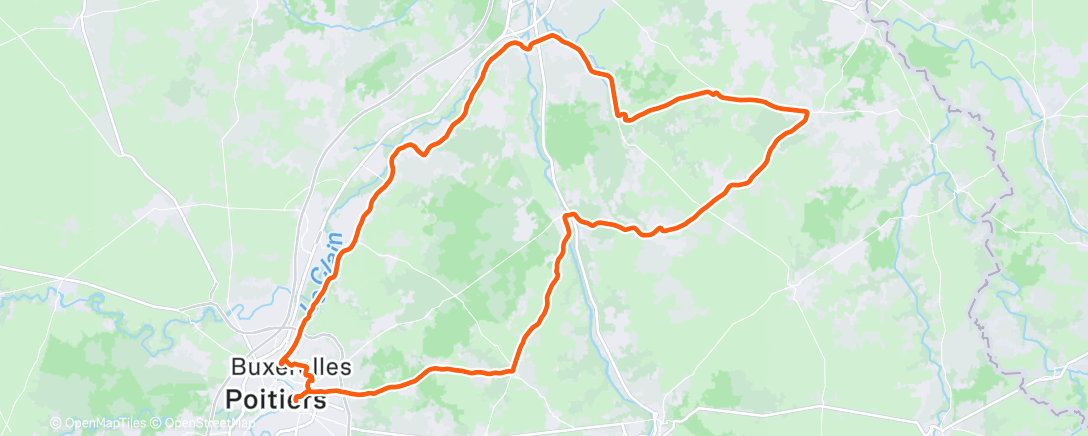 Map of the activity, Sortie vélo le matin