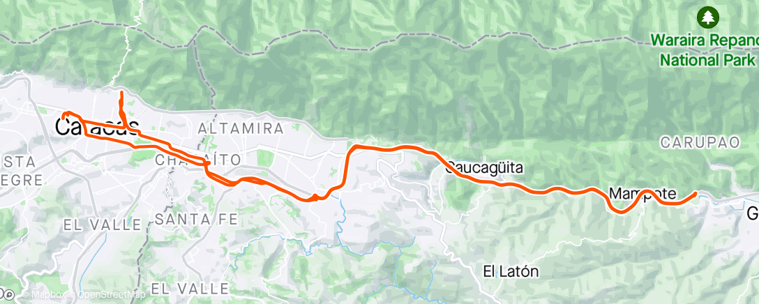 Map of the activity, Cercado ida y vuelta