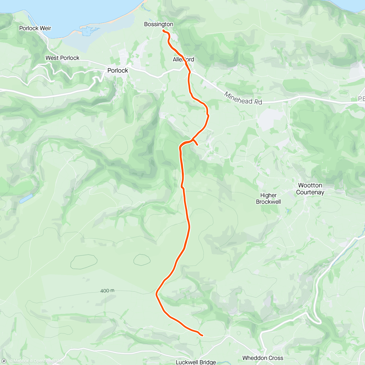 Map of the activity, Tempo Hills