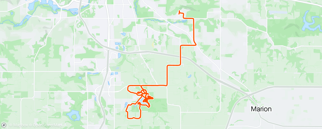 Map of the activity, Riding along with Liz the runner again