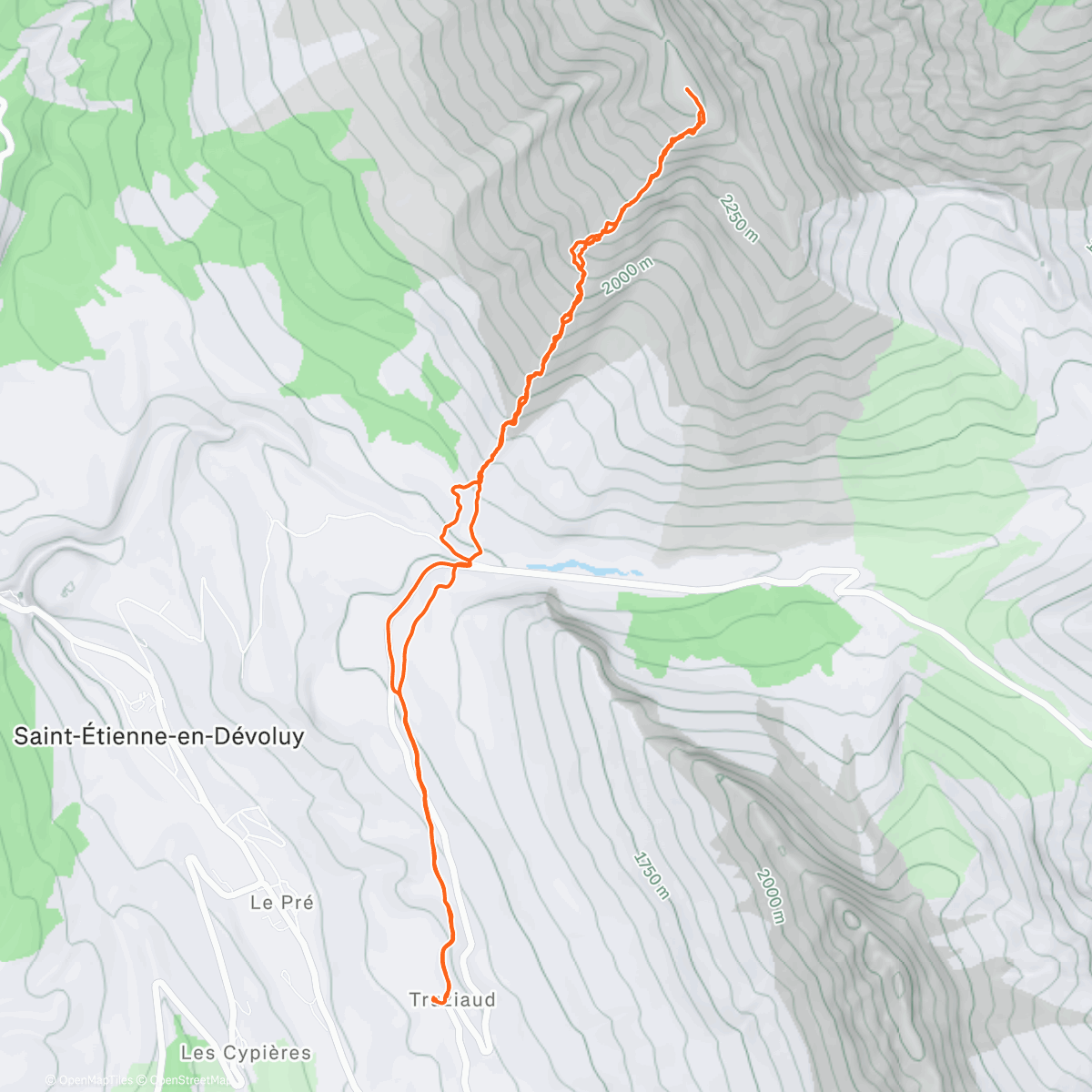 Map of the activity, Afternoon Run
