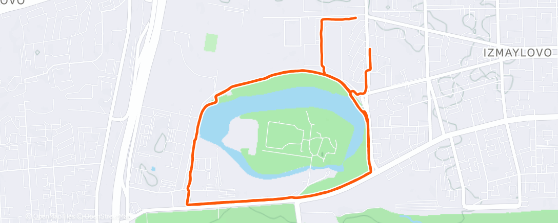 Map of the activity, Evening Run