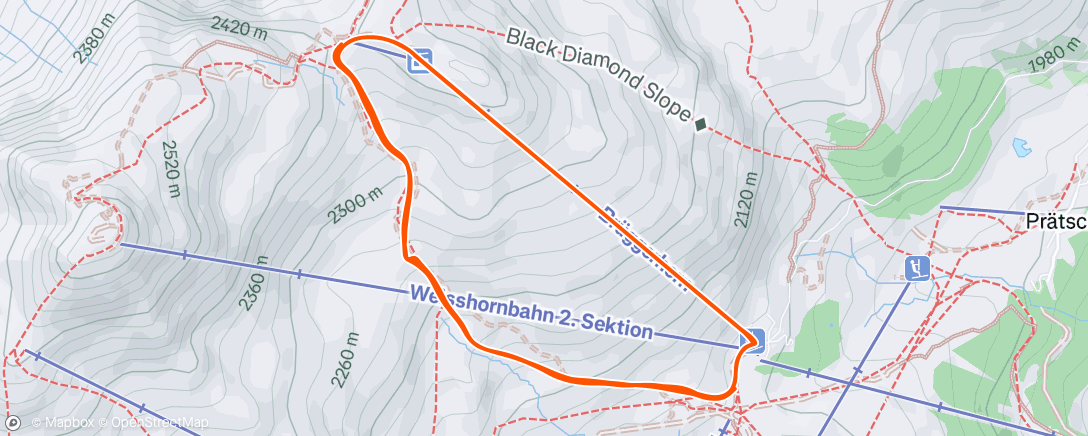 Map of the activity, Morning Alpine Ski