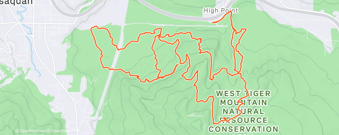 Map of the activity, Tiger dog hike