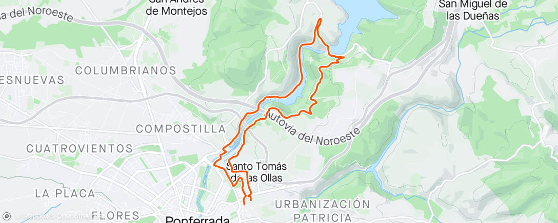 Map of the activity, Carrera de montaña por la tarde