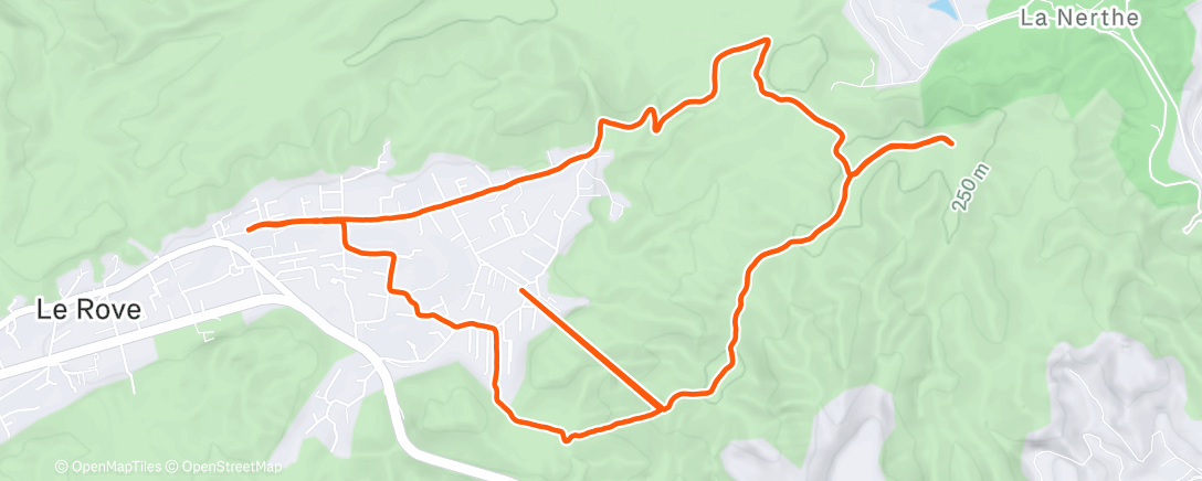 Map of the activity, Evening Run