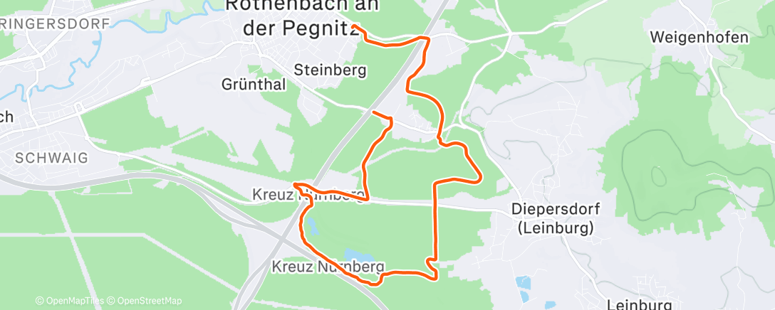 Map of the activity, Lauf am Morgen