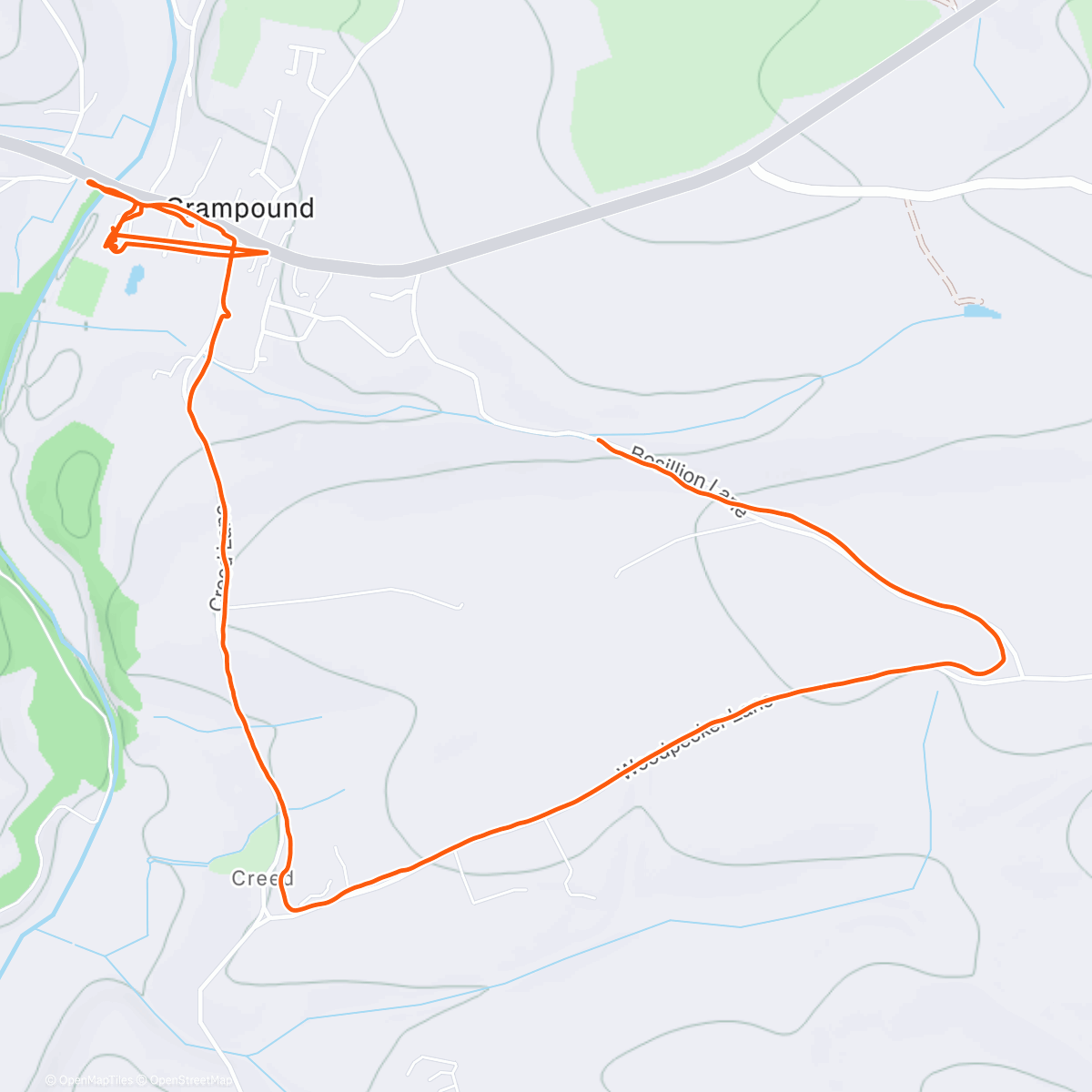 Map of the activity, Run walk walk run pothole capture