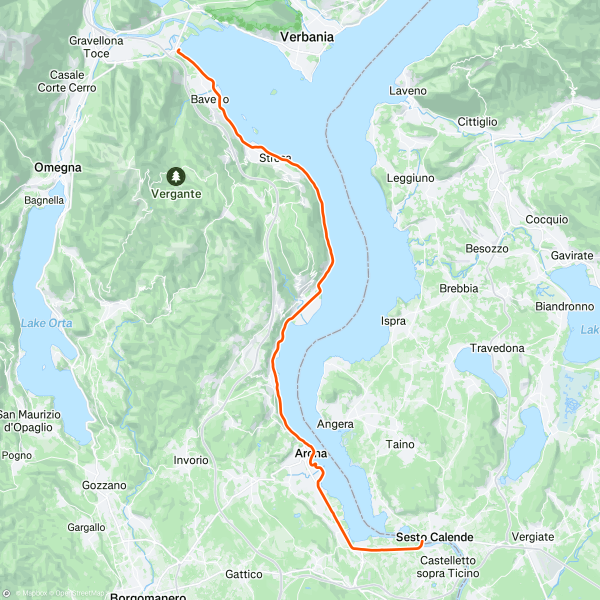 Map of the activity, ROUVY - RV025 Lago Maggiore part 1