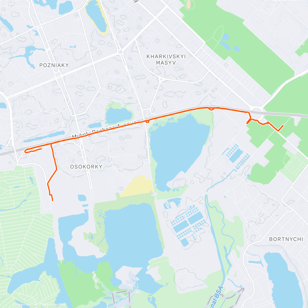 Map of the activity, Afternoon Run