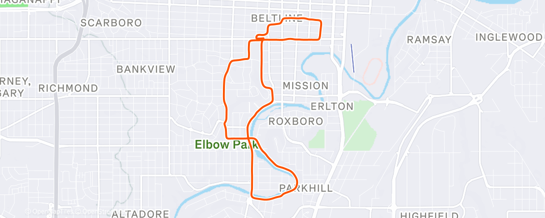 Map of the activity, Sunday night sqeeze